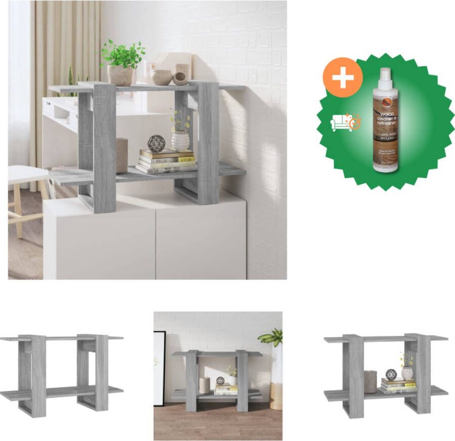VidaXL Boekenkast Grijs Sonoma Eiken 80 x 30 x 51 cm Montage vereist Kast Inclusief Houtreiniger en verfrisser