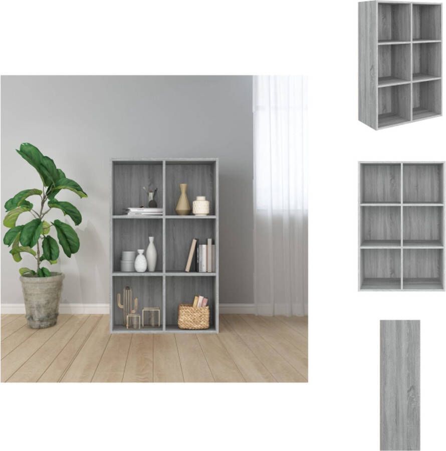 VidaXL Boekenkast Grijze Sonoma Eiken 66 x 30 x 98 cm Duurzaam materiaal Kast