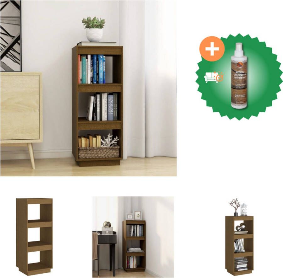 VidaXL Boekenkast 36 x 33 x 110 cm Massief grenenhout Honingbruin Kast Inclusief Houtreiniger en verfrisser
