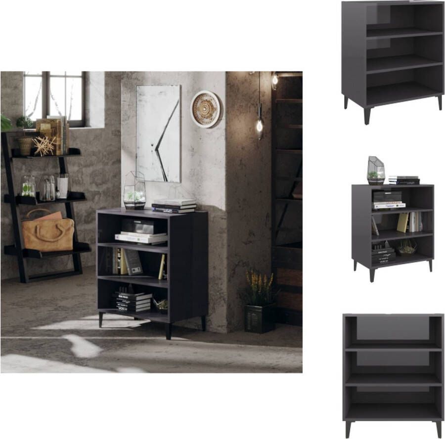 VidaXL Dressoir Dressoirs Kast Kasten Dressoir 57x35x70 cm bewerkt hout hoogglans grijs