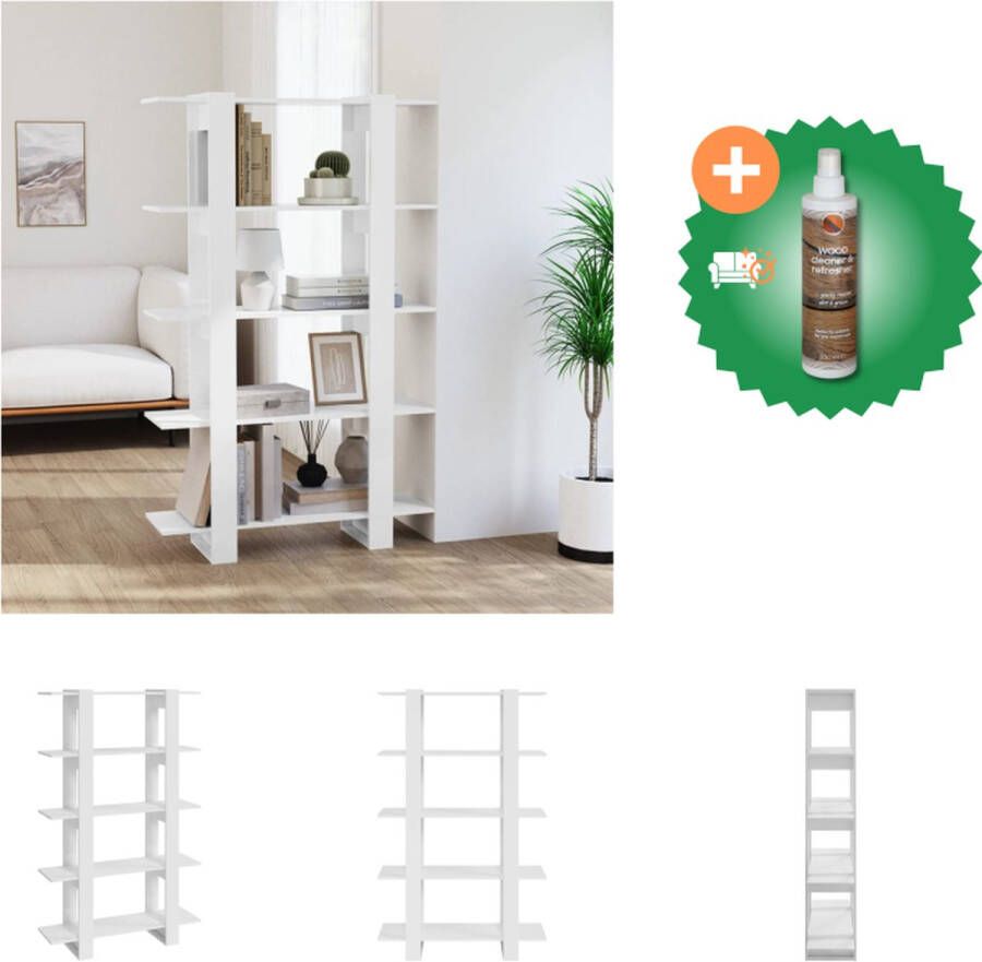 VidaXL Boekenkast Hoogglans wit 100 x 30 x 160 cm Montage vereist Kast Inclusief Houtreiniger en verfrisser