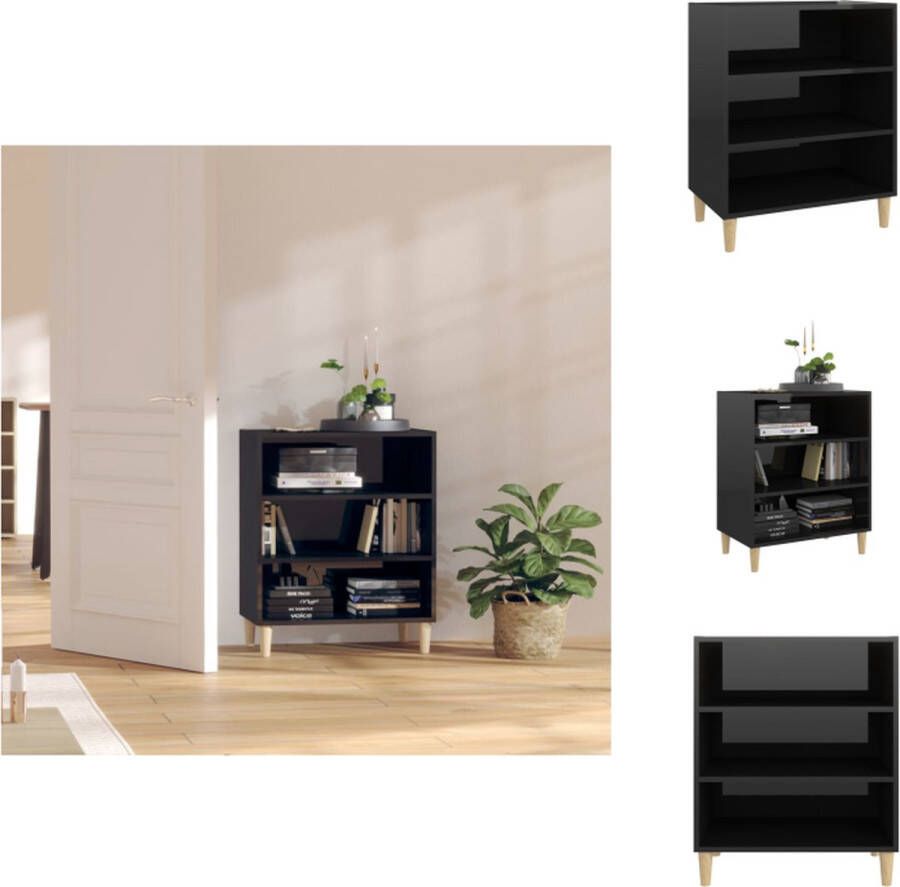 VidaXL Dressoir Dressoirs Kast Kasten Dressoir 57x35x70 cm spaanplaat hoogglans zwart - Foto 2