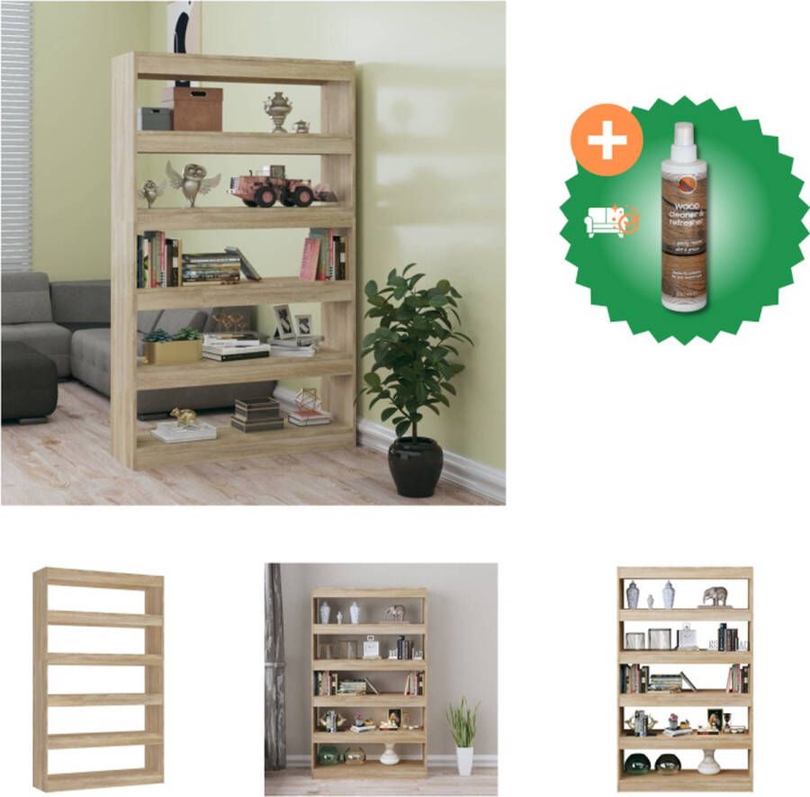 VidaXL Boekenkast Hout 100 x 30 x 166 cm Sonoma eiken veelzijdig en stabiel Kast Inclusief Houtreiniger en verfrisser