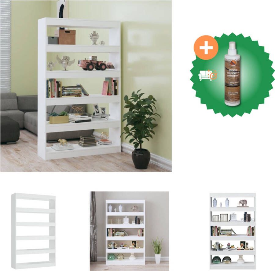 VidaXL Boekenkast kamerscherm 100x30x166 cm wit Kast Inclusief Houtreiniger en verfrisser