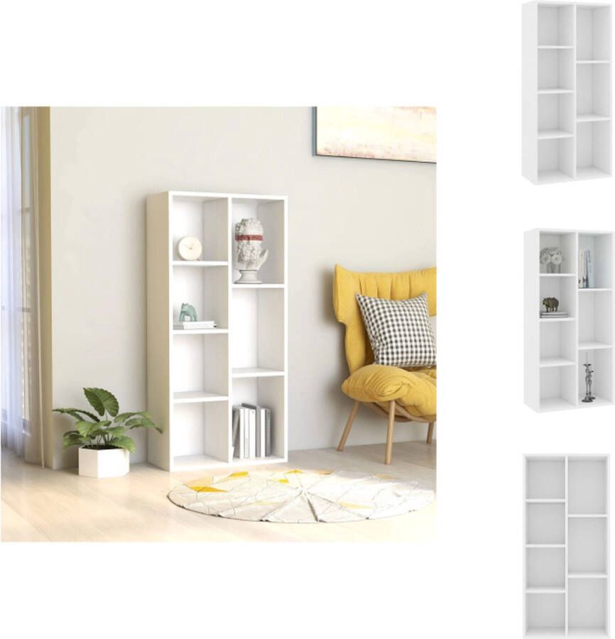 VidaXL Boekenkast Boekenkasten Boekenschap Boekenschappen Boekenkast 50x25x106 cm bewerkt hout wit - Foto 2