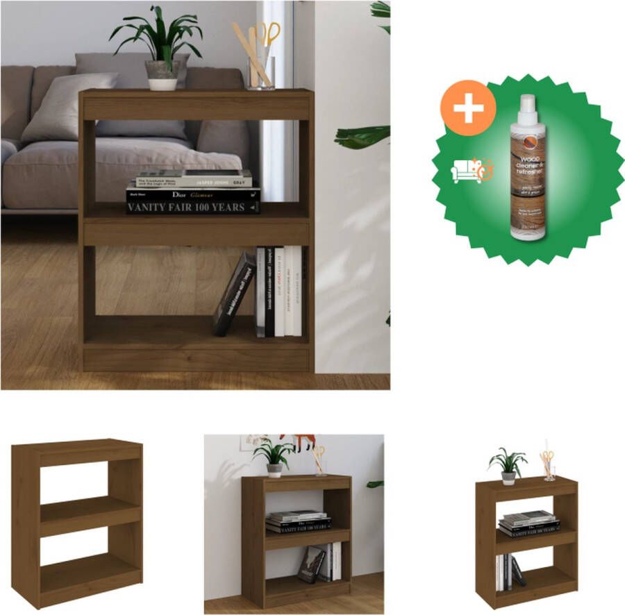 VidaXL Boekenkast kamerscherm 60x30x71-5 cm grenenhout honingbruin Kast Inclusief Houtreiniger en verfrisser