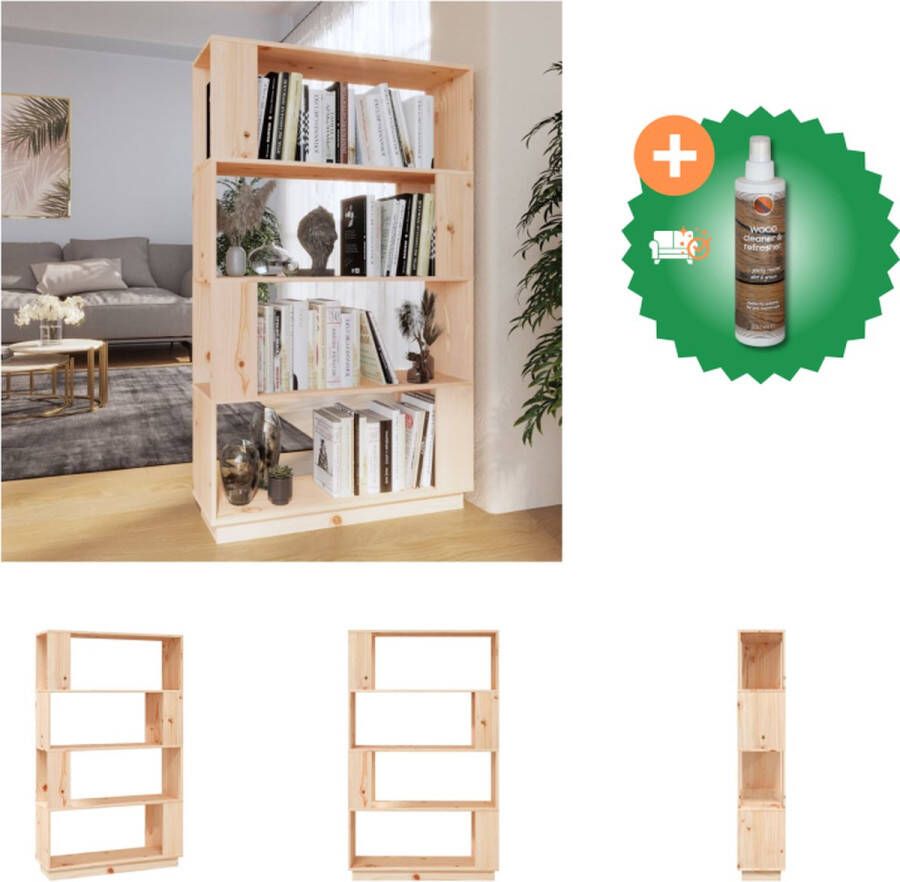 VidaXL Boekenkast kamerscherm 80x25x132 cm massief grenenhout Kast Inclusief Houtreiniger en verfrisser