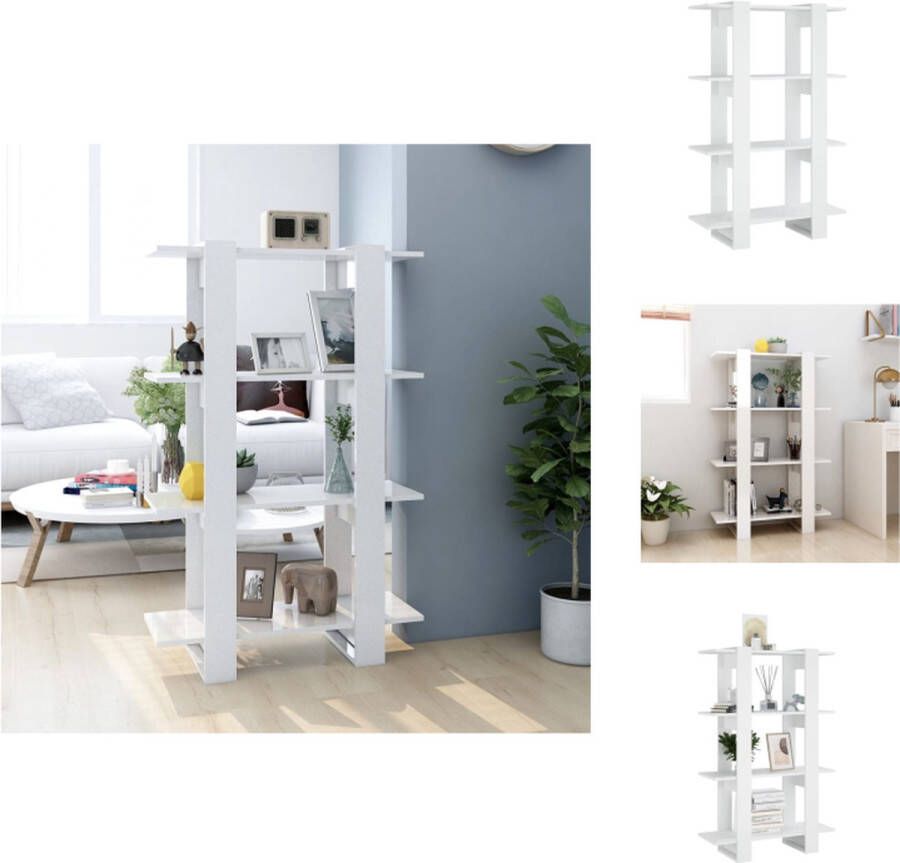 VidaXL Boekenkast Boekenkasten Meubel Kast Boekenkast kamerscherm 80x30x123 5 cm hoogglans wit