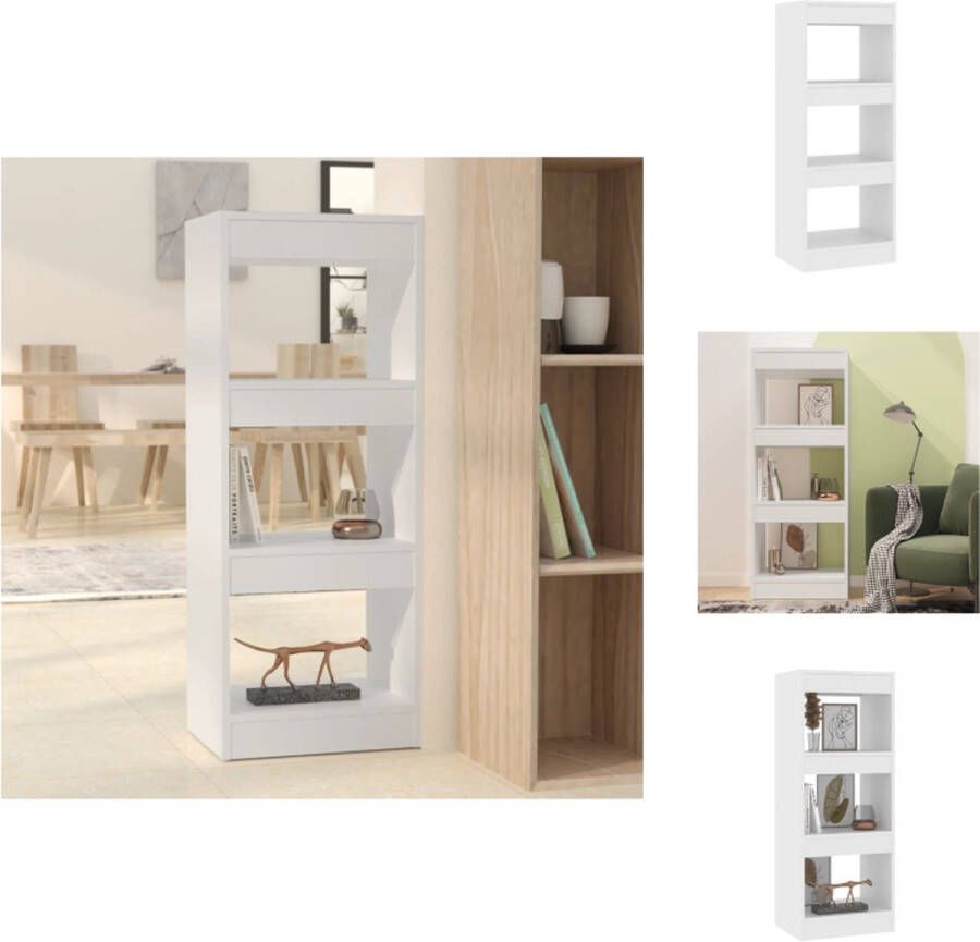 VidaXL Boekenkast Boekenkasten Kast Opbergkast Boekenkast kamerscherm 40x30x103 cm bewerkt hout wit