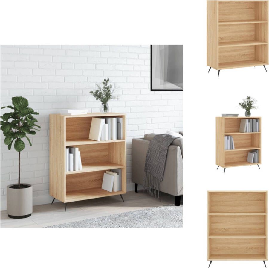 VidaXL Boekenkast Boekenkasten Boeken Plank Schappenkast Boekenkast 69 5x32 5x90 cm bewerkt hout sonoma eikenkleurig