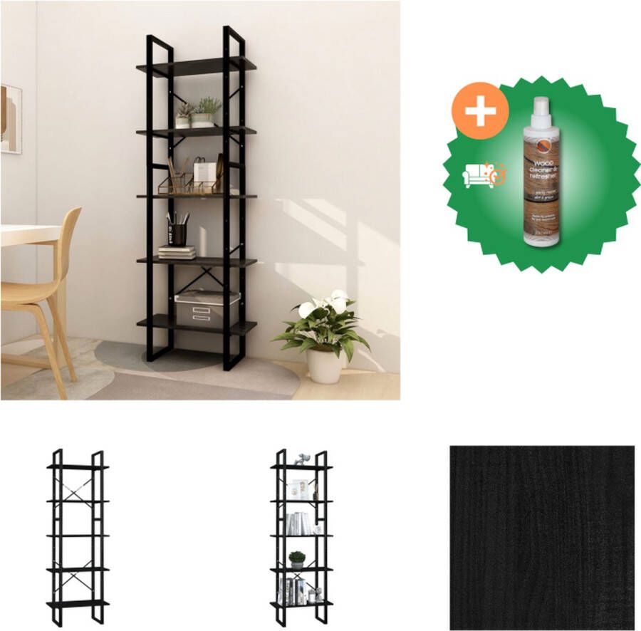 VidaXL Boekenkast Industrial 60 x 30 x 105 cm Grenenhout Metaal Kast Inclusief Houtreiniger en verfrisser