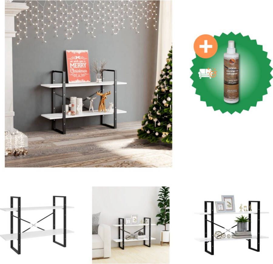 VidaXL Boekenkast Industrial Wit 100x30x70 cm Stevig en duurzaam Kast Inclusief Houtreiniger en verfrisser
