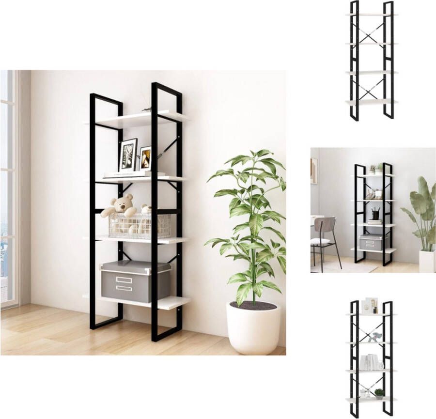 VidaXL Boekenkast Boekenkasten Houten Boekenkast Houten Boekenkasten Boekenkast met 4 schappen 60x30x140 cm massief grenenhout wit