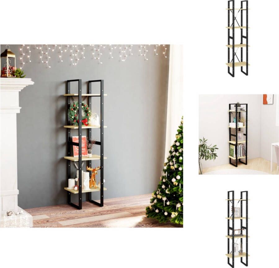 VidaXL -Boekenkast-met-4-schappen-40x30x140-cm-massief-grenenhout-bruin - Foto 4