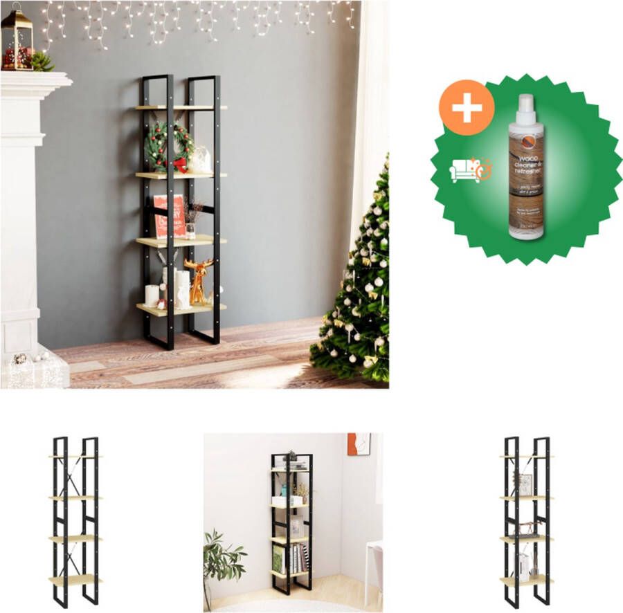 VidaXL Boekenkast met 4 schappen 40x30x140 cm massief grenenhout Kast Inclusief Houtreiniger en verfrisser