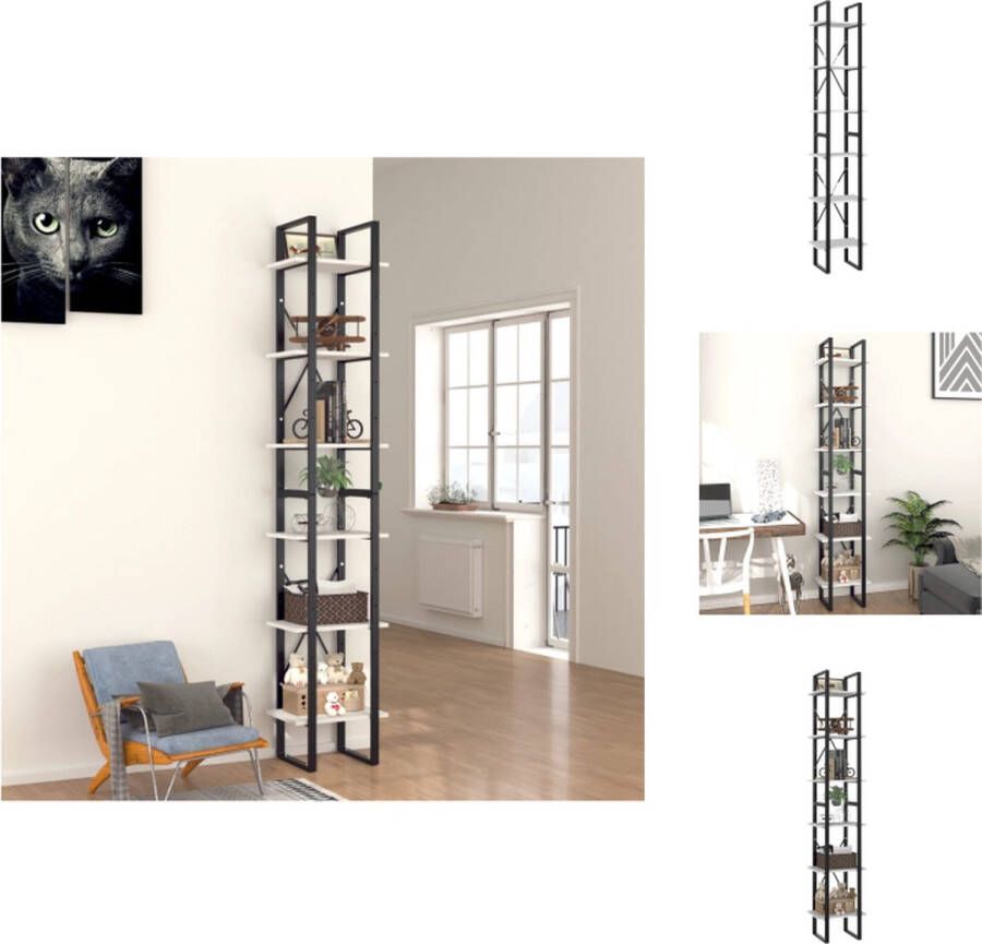 VidaXL Boekenkast Boekenkasten Kast Kasten Boekenkast met 6 schappen 40x30x210 cm bewerkt hout wit