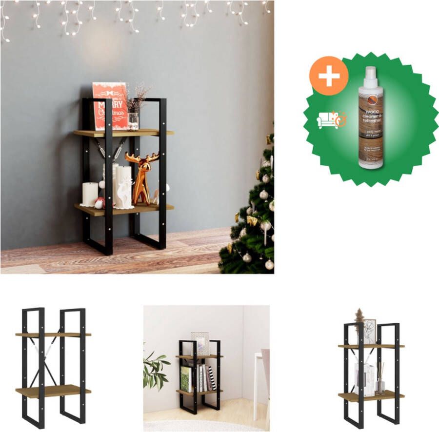 VidaXL Boekenkast Industrieel 40 x 30 x 70 cm Bruin massief grenenhout met metaal Kast Inclusief Houtreiniger en verfrisser