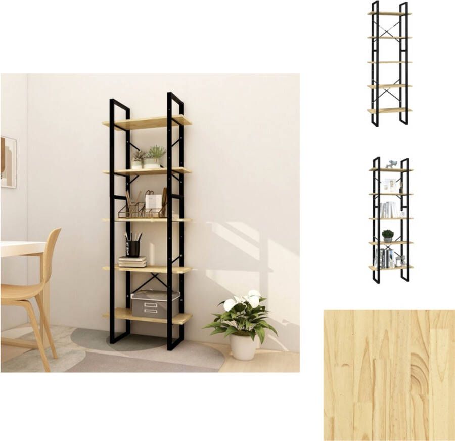 VidaXL Boekenkast Boekenkasten Kast Kasten Boekenkast met 5 schappen 60x30x175 cm massief grenenhout