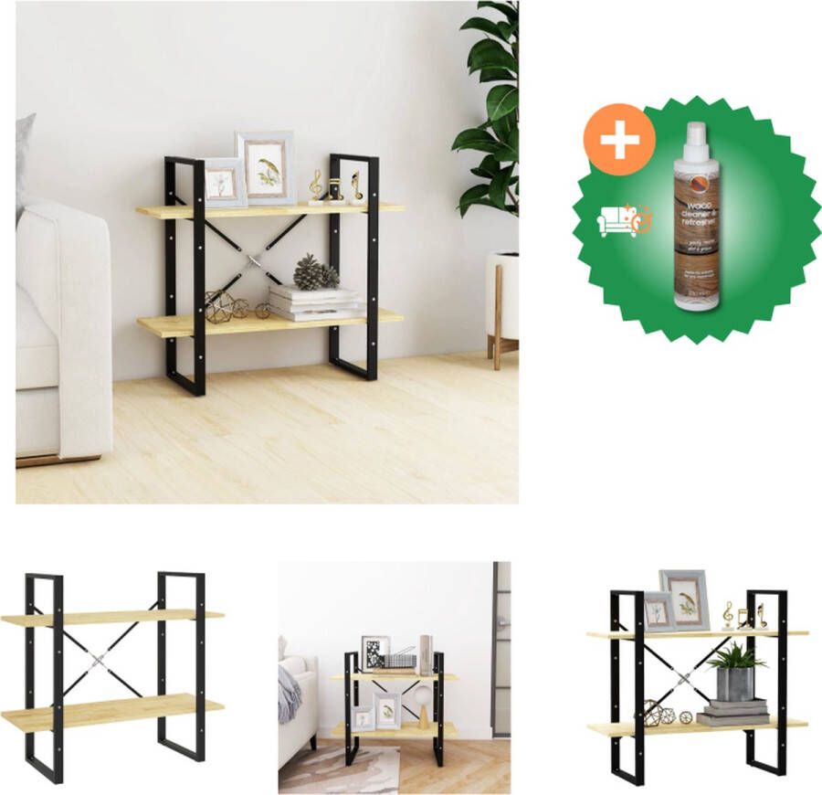 VidaXL Boekenkast Industrieel 80 x 30 x 70 cm Grenenhout en metaal Kast Inclusief Houtreiniger en verfrisser