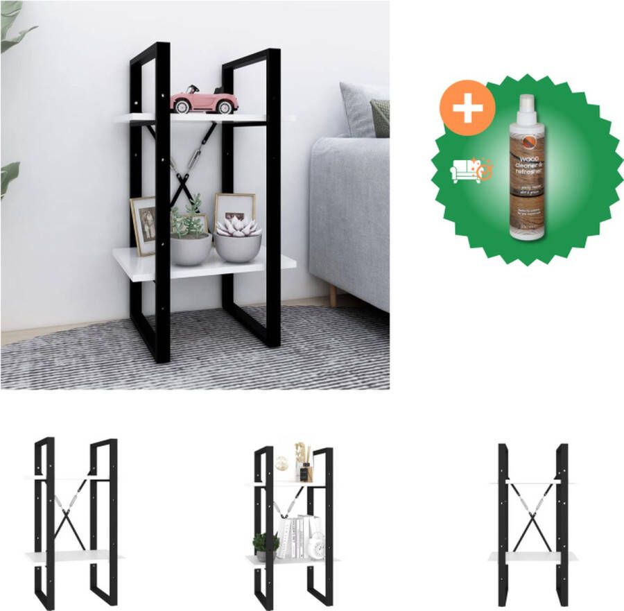 VidaXL Boekenkast Industrieel Wit 40 x 30 x 70 cm Bewerkt hout Kast Inclusief Houtreiniger en verfrisser