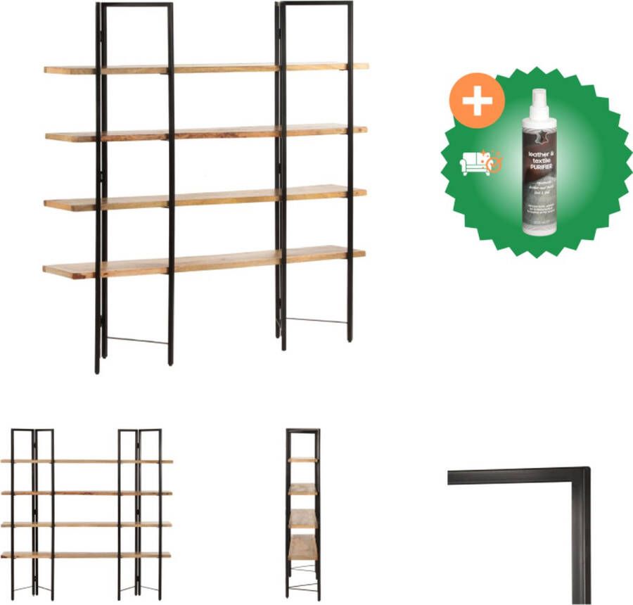 VidaXL Boekenkast met 4 schappen 160x35x160 cm massief mangohout Kast Inclusief Reiniger