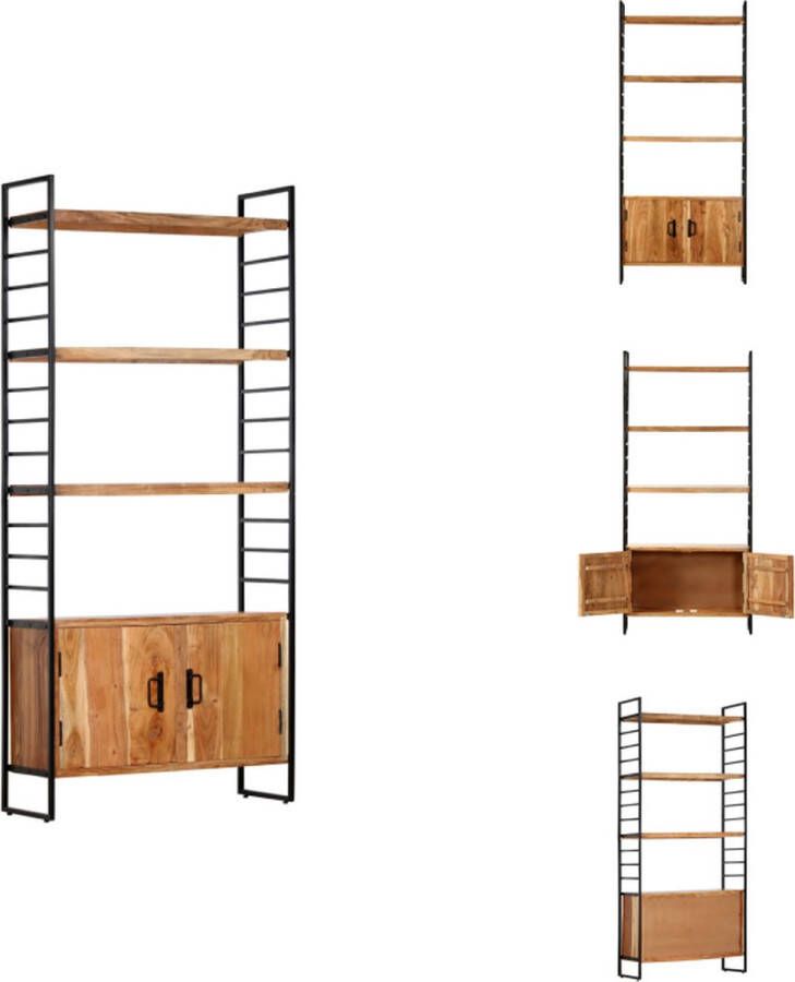 VidaXL Boekenkast Industriële Stijl 80 x 30 x 180 cm Massief Acaciahout en IJzeren Frame Kast