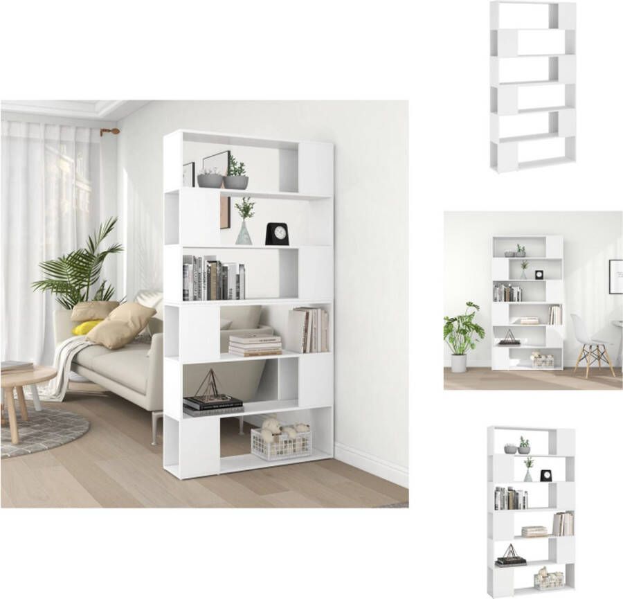 VidaXL Boekenkast Boekenkasten Houten Boekenkast Kamerscherm Boekenkast kamerscherm 100x24x188 cm wit - Foto 2