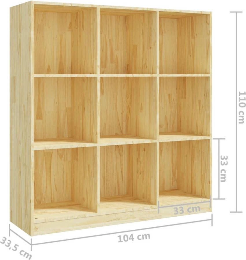 VidaXL -Boekenkast- -kamerscherm-104x33 5x110-cm-massief-grenenhout - Foto 3