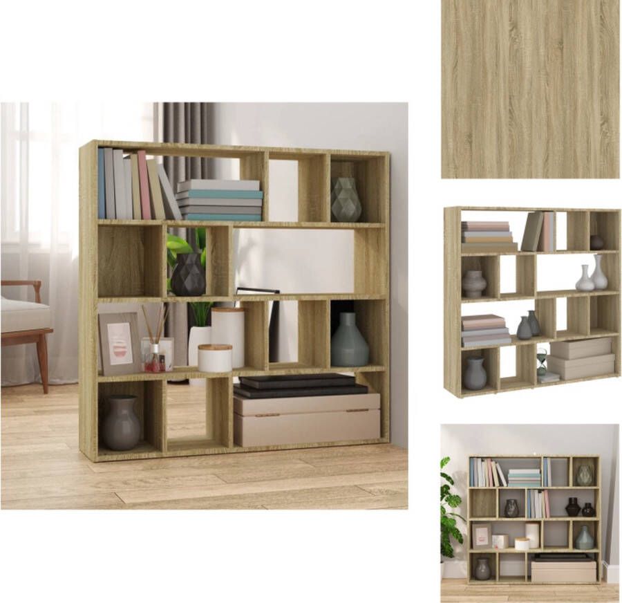 VidaXL Boekenkast Boekenkasten Houten Boekenkast Kamerscherm Boekenkast kamerscherm 105x24x102 cm sonoma eikenkleurig - Foto 2