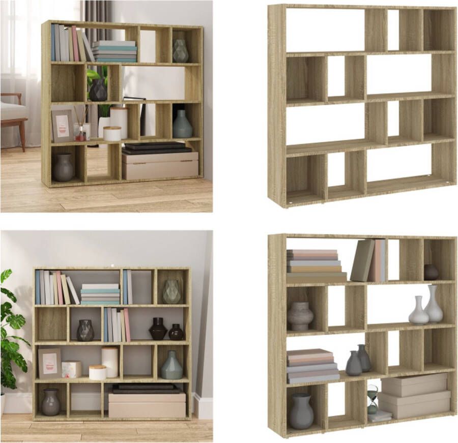 VidaXL Boekenkast kamerscherm 105x24x102 cm sonoma eikenkleurig Boekenkast Boekenkasten Houten Boekenkast Kamerscherm