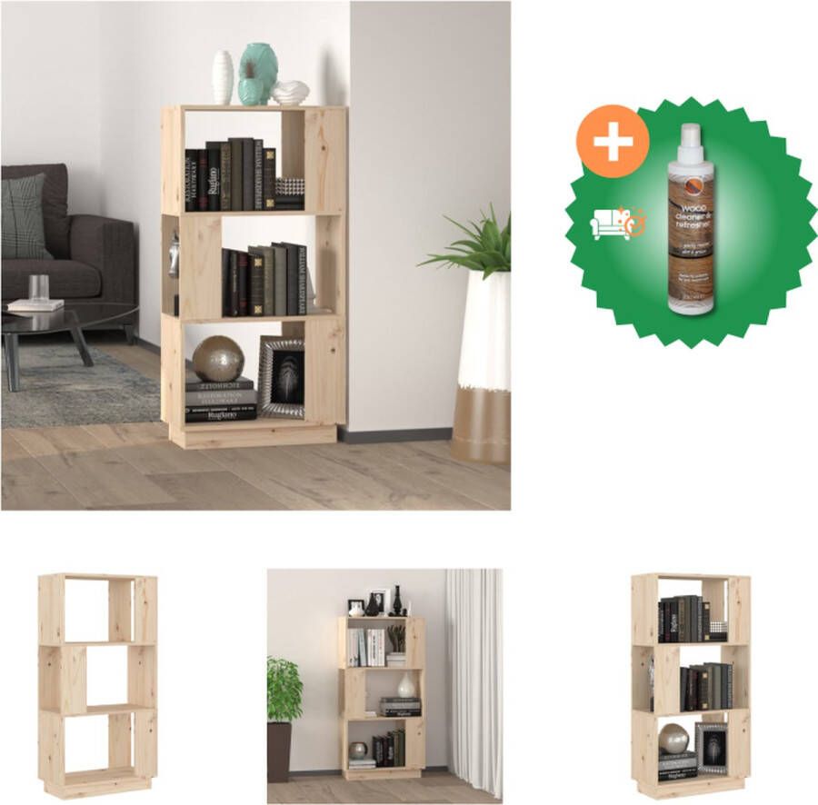 VidaXL Boekenkast Kamerscherm 51 x 25 x 101 cm Massief mangohout Kast Inclusief Houtreiniger en verfrisser
