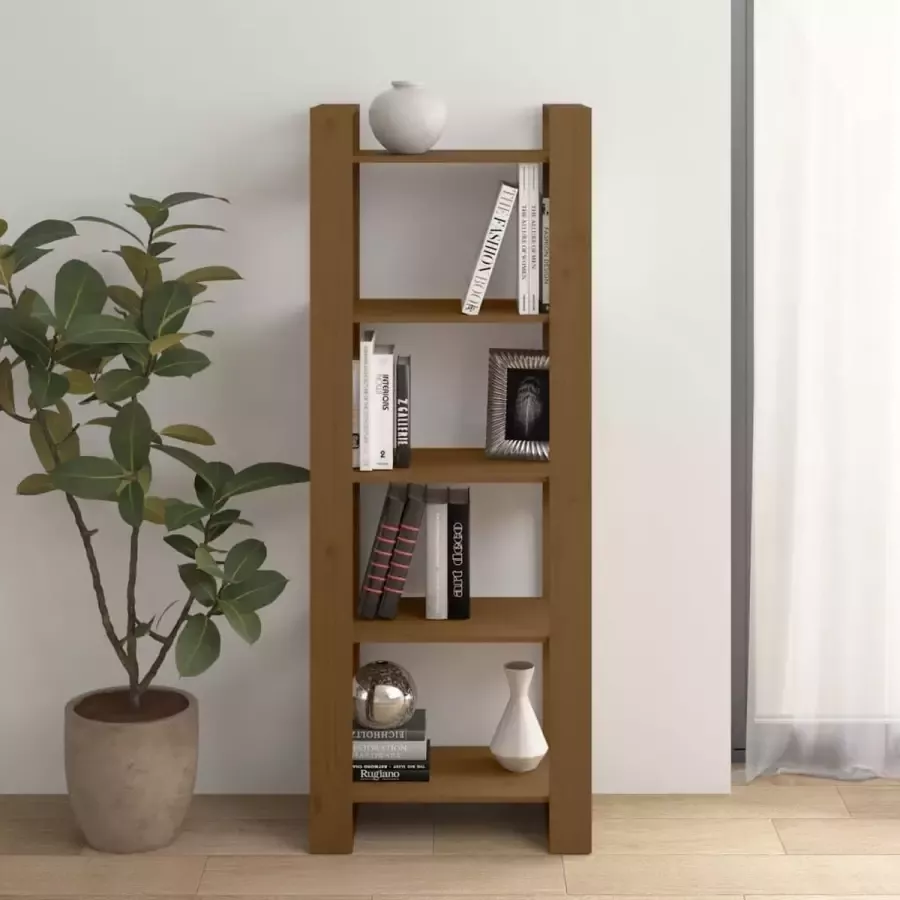 VidaXL Boekenkast kamerscherm 60x35x160 cm massief hout honingbruin