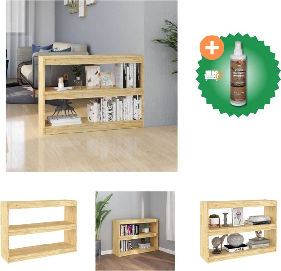 VidaXL Boekenkast Kamerverdeler Massief grenenhout 100 x 30 x 71.5 cm Montage vereist Kast Inclusief Houtreiniger en verfrisser