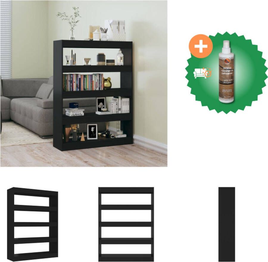 VidaXL Boekenkast Klassiek 100 x 30 x 135 cm Zwart Kast Inclusief Houtreiniger en verfrisser
