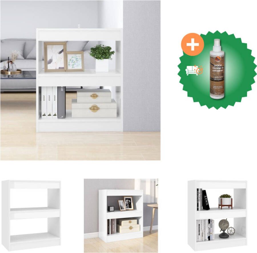 VidaXL Boekenkast Klassiek 60 x 30 x 72 cm Hoogglans wit Kast Inclusief Houtreiniger en verfrisser