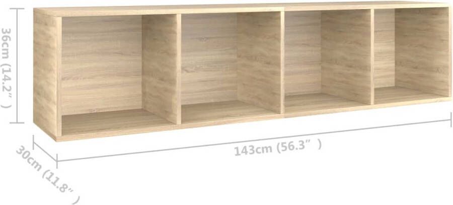 VidaXL Boekenkast tv-meubel 36x30x143cm bewerkt hout sonoma eikenkleur Kast Inclusief Houtreiniger en verfrisser - Foto 2