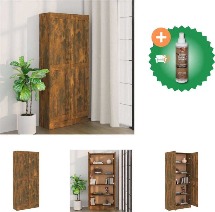 VidaXL Boekenkast Klassiek Meubelen 82.5x30.5x185.5 cm Ken- Gerookt eiken Kast Inclusief Houtreiniger en verfrisser