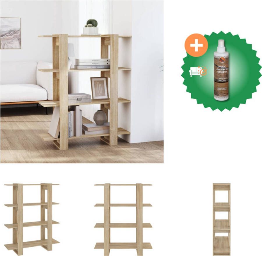 VidaXL Boekenkast Klassiek Sonoma eiken 100 x 30 x 123.5 cm Montage vereist Kast Inclusief Houtreiniger en verfrisser