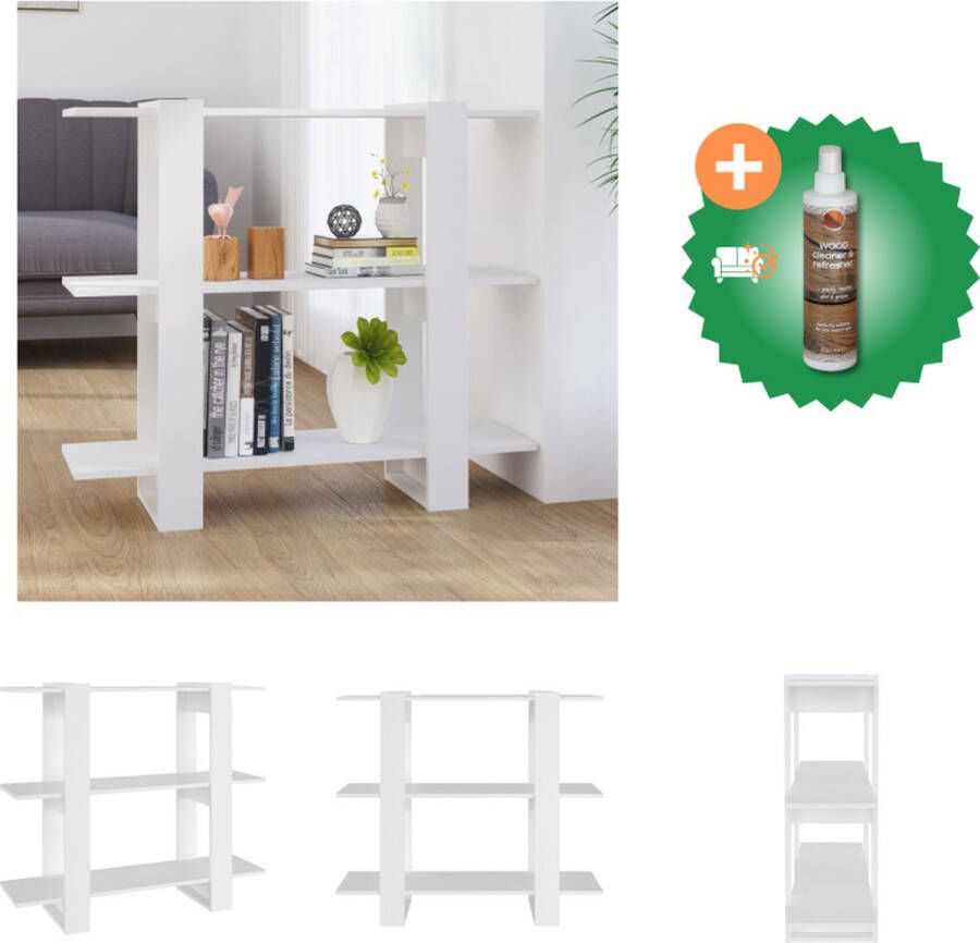VidaXL Boekenkast Klassiek Wit 100 x 30 x 87cm Meerdere schappen Kast Inclusief Houtreiniger en verfrisser