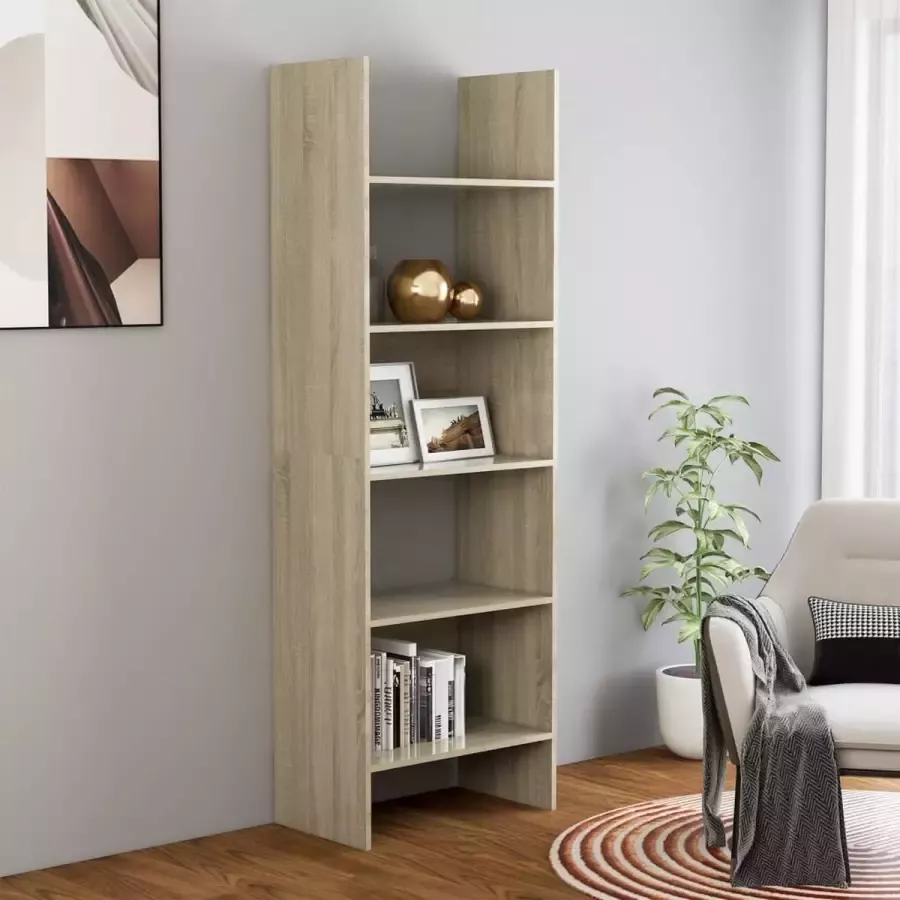 VidaXL Boekenkast kleur eiken 60x35x180 cm spaanplaat