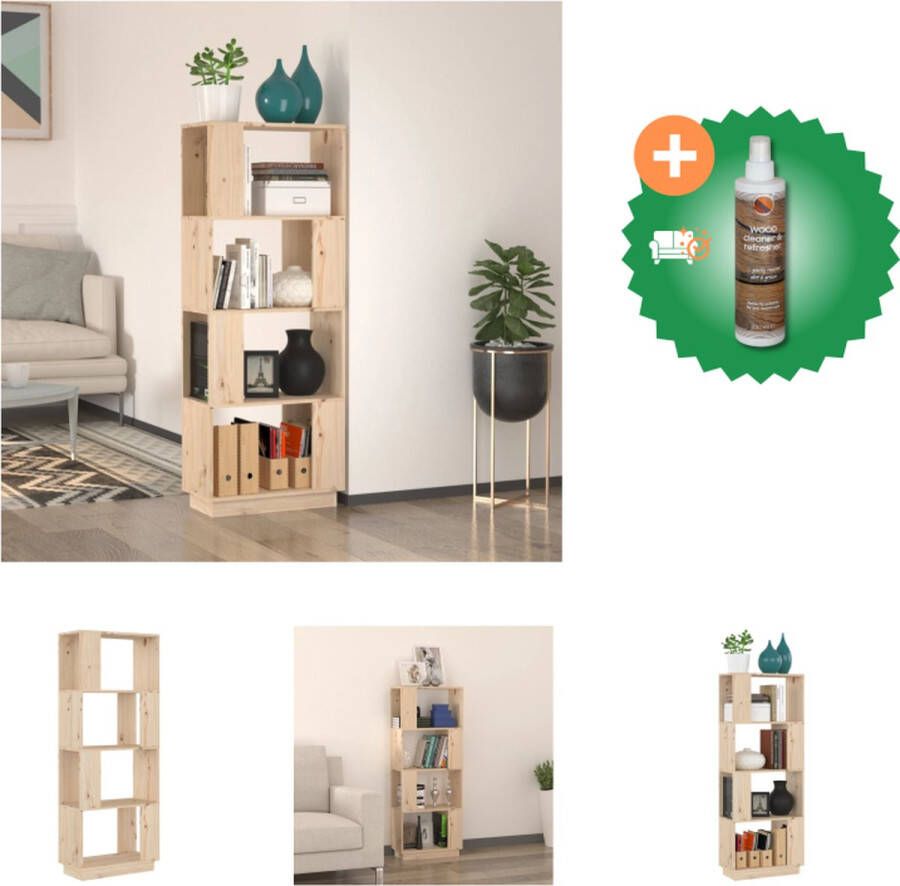 VidaXL Boekenkast kamerscherm 51x25x132 cm massief grenenhout Kast Inclusief Houtreiniger en verfrisser