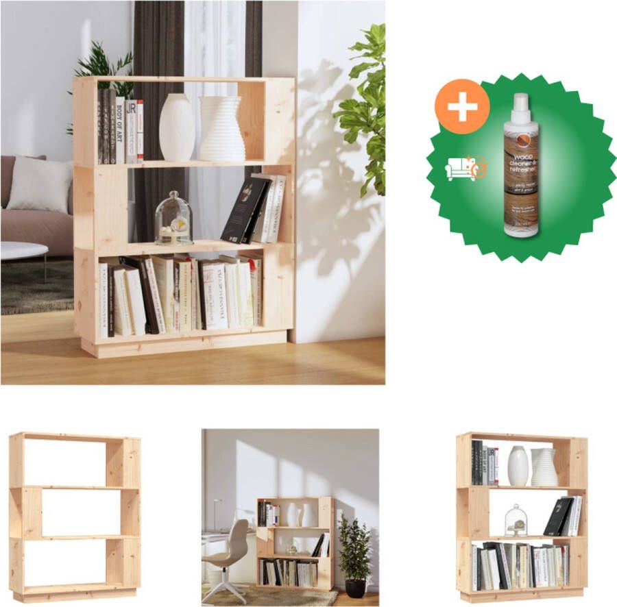 VidaXL Boekenkast kamerscherm 80x25x101 cm massief grenenhout Kast Inclusief Houtreiniger en verfrisser