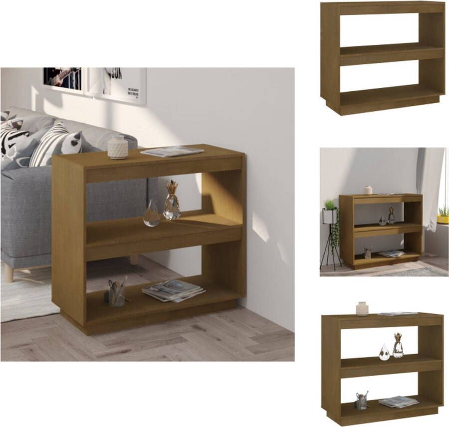 VidaXL Boekenkast Boekenkasten Houten Boekenkast Boekenschap Boekenkast 80x35x71 cm massief grenenhout honingbruin - Foto 2