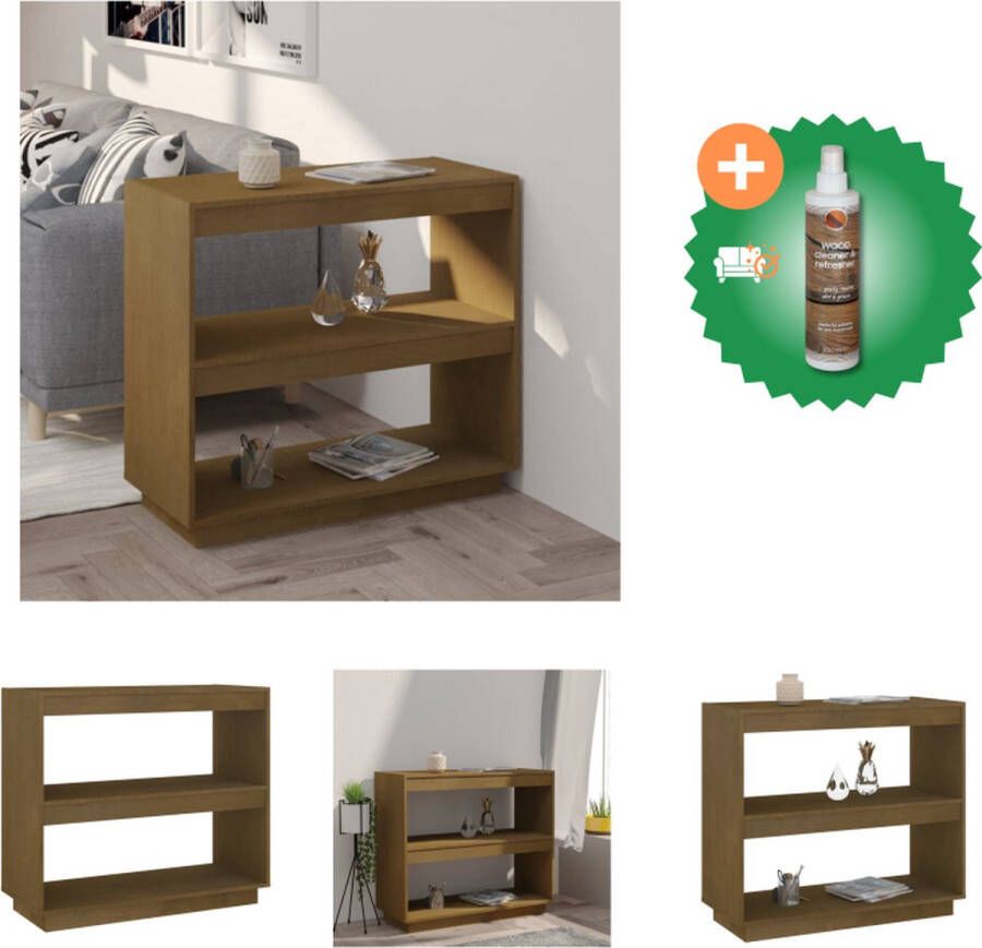 VidaXL Boekenkast 80x35x71 cm massief grenenhout honingbruin Kast Inclusief Houtreiniger en verfrisser