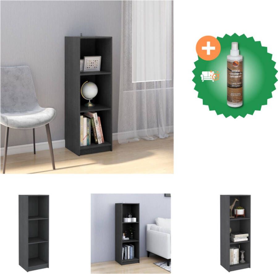VidaXL Boekenkast kamerscherm 36x33x110 cm massief grenenhout grijs Kast Inclusief Houtreiniger en verfrisser
