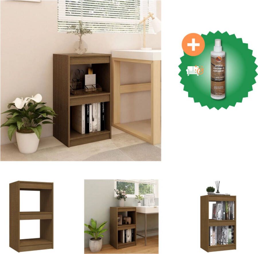 VidaXL Boekenkast Massief grenenhout 40 x 30 x 71.5 cm Honingbruin Kast Inclusief Houtreiniger en verfrisser
