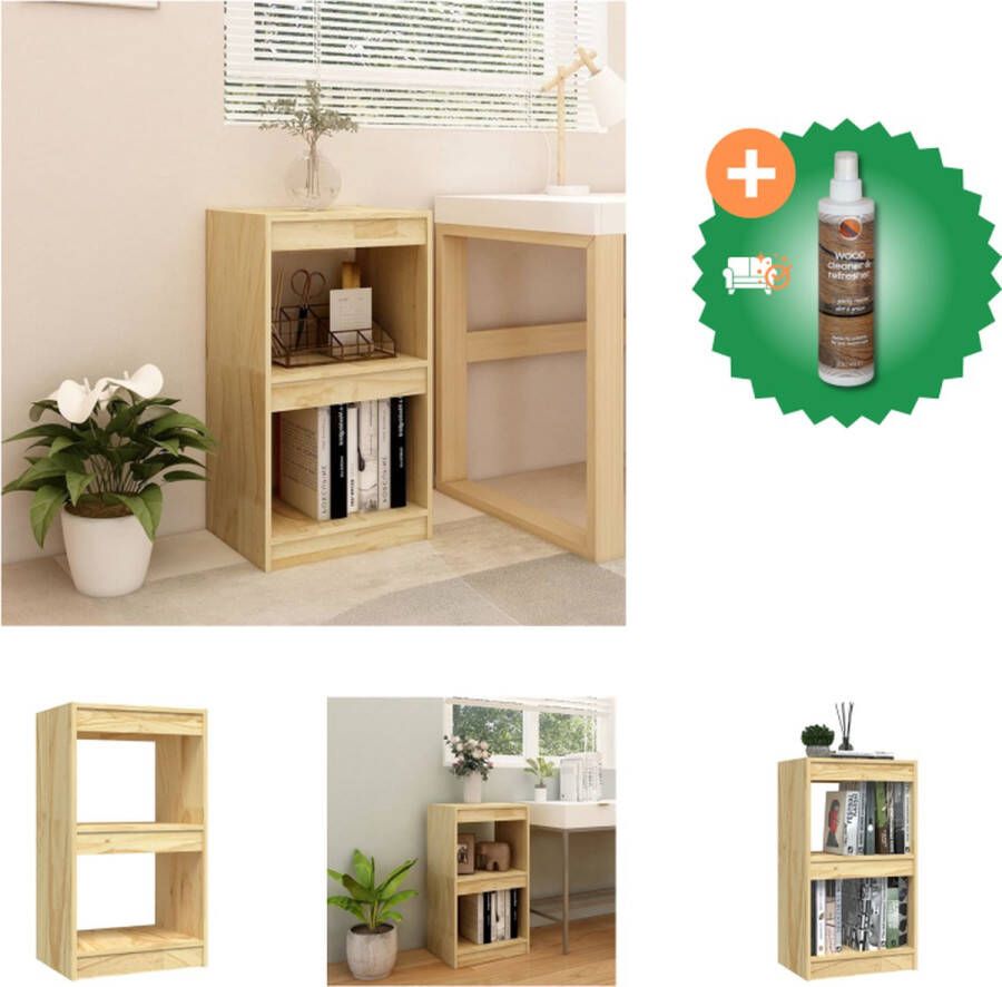 VidaXL Boekenkast Massief grenenhout 40 x 30 x 71.5 cm Montage vereist Kast Inclusief Houtreiniger en verfrisser