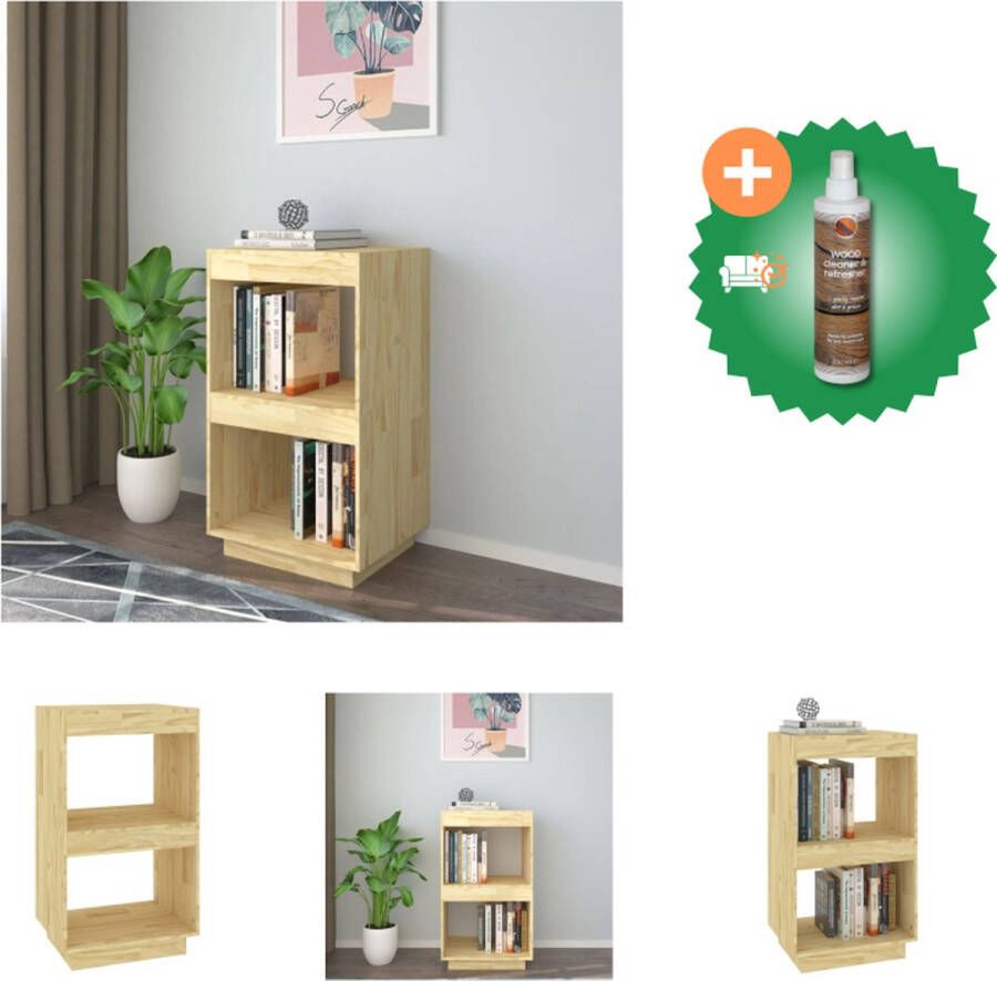 VidaXL Boekenkast Massief Grenenhout 40 x 35 x 71 cm Montage vereist Kast Inclusief Houtreiniger en verfrisser