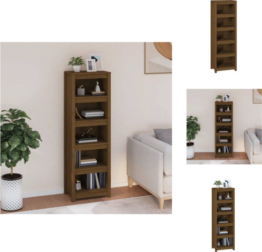 VidaXL Boekenkast Kast Boekenplank Opbergruimte Boekenkast 50x35x154 cm massief grenenhout honingbruin