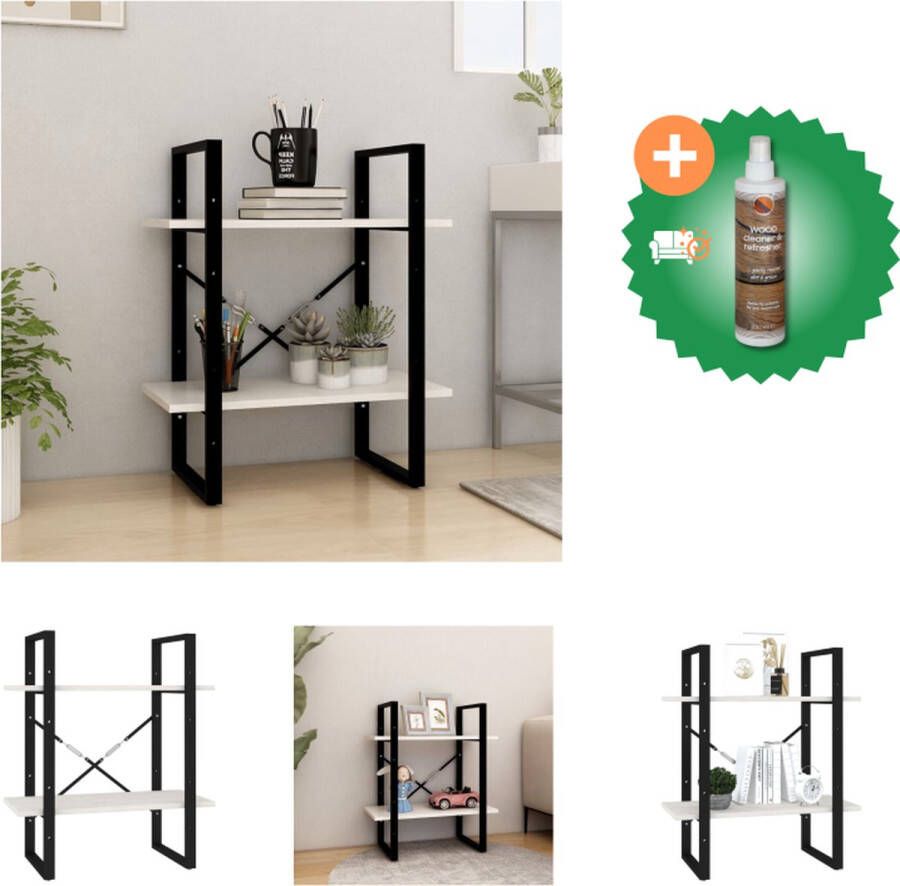 VidaXL Boekenkast met 2 schappen 40x30x70 cm massief grenenhout wit Kast Inclusief Houtreiniger en verfrisser